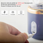 Mini Blender Electric Portabil 80W, Acumulator, 6 Lame 3D, 400ml - 3