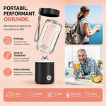 Mini Blender Electric Portabil 80W, Acumulator 4000 mAh, Roz, 420ml
