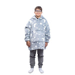 Pătură cu mâneci tip hanorac Grey Stars, fosforescentă, 75 cm