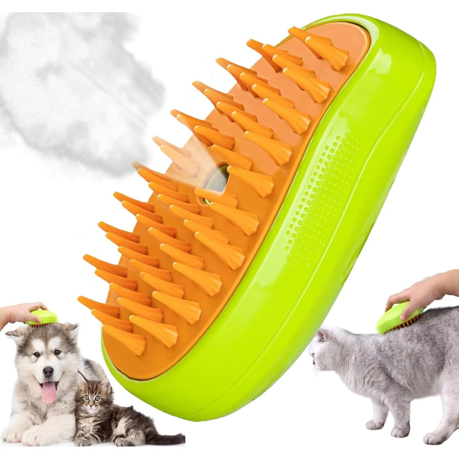 Perie 3 în 1 cu Aburi pentru Animale de Companie, Reîncărcabilă USB, Verde - 1