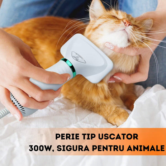 Perie Electrică 2 în 1 pentru Animale - Uscare și Descurcare Blană - 2