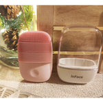 Perie facială sonică din silicon pentru curățare profundă, roz, 10x4cm - 4
