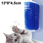 Perie pentru îngrijirea pisicilor, plastic, îndepărtare păr, 13cm, Albastru - 1