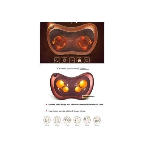Pernă de masaj încălzită Shiatsu pentru spate și gât, 30x45cm - 1