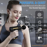 Pistol de Masaj Portabil cu 6 Viteze, Negru - Relaxare Musculară - 3