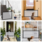 Poartă de siguranță pentru câini, Extensibilă 110-180 cm, Mesh Negru - 2