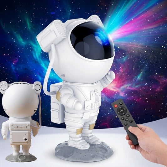 Proiector de Stele Astronaut cu Telecomandă, Proiecție 360°, 7 Moduri LED, Alb - 1