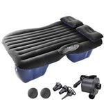 Saltea auto gonflabilă 2 în 1 cu Pompă Electrică 12V, 138x85cm, Albastru - 1