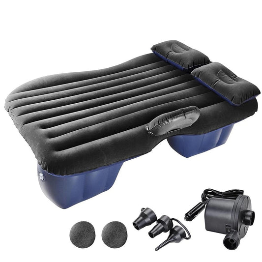 Saltea auto gonflabilă 2 în 1 cu Pompă Electrică 12V, 138x85cm, Albastru - 1
