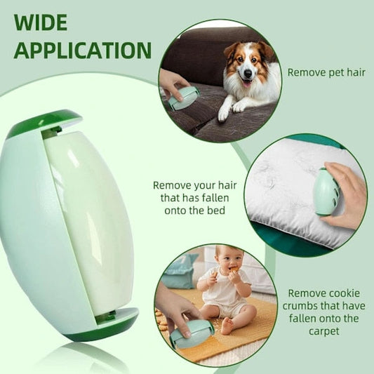 Set 2 role gel reutilizabile pentru scame, mini portabile, verde - 2