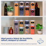 Set 24 Recipiente pentru Alimente Uscate, Capace Etanșe și Etichete - 5