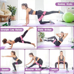Set 3 benzi elastice de exerciții, textile anti-alunecare, pentru fese și picioare - 3