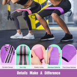 Set 3 benzi elastice de exerciții, textile anti-alunecare, pentru fese și picioare - 4