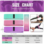 Set 3 benzi elastice de exerciții, textile anti-alunecare, pentru fese și picioare - 5