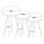 Set 3 Măsuțe Cafea Rotunde Nesting, Efect Marmură și Cadru Auriu - 4