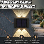 Set 4 Aplice Solare de Perete, Lumină Caldă Up-Down, IP65, Negru - 2