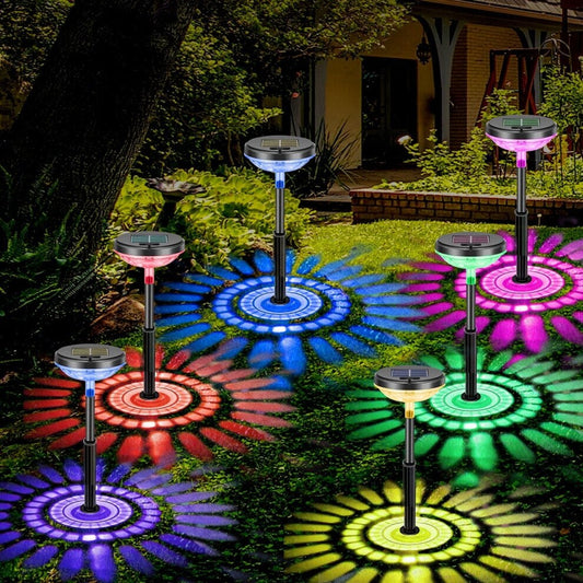 Set 6 Lămpi Solare Pentru Alee, Dual Mode (Alb Cald / Multicolor), 15x5cm - 1