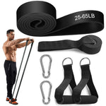 Set Benzi Elastice Pentru Sport cu Mânere și Ancoră Ușă, Negru (11-29kg) - 1