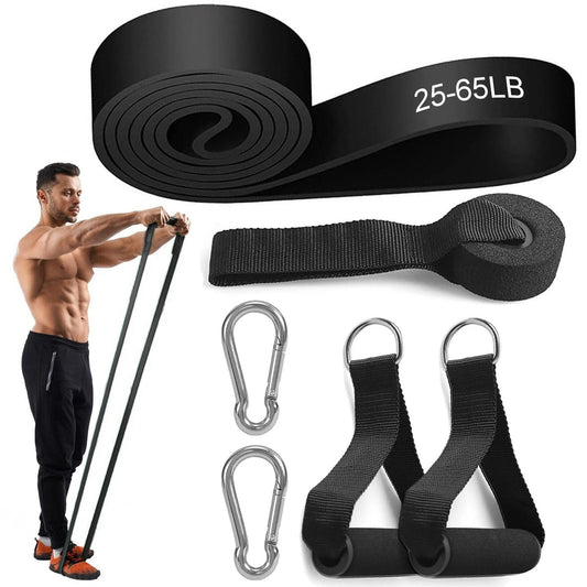 Set Benzi Elastice Pentru Sport cu Mânere și Ancoră Ușă, Negru (11-29kg) - 1
