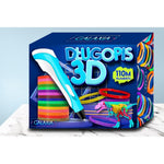 Set Creion 3D cu Filament PLA 110m și Șabloane, Albastru/Alb - 3