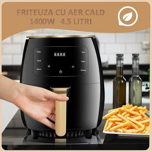 Set Friteuză cu Aer Cald 4.5L, 1400W și 100 Bucăți Hârtie Copt - 2
