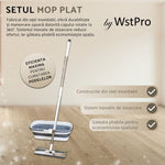 Set Mop Plat Profesional cu Sistem de Stoarcere și Găleată Pliabilă, 36 cm - 3