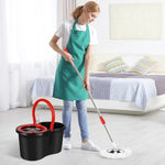 Set mop rotativ și găleată cu stoarcere din oțel, 5 rezerve - 4