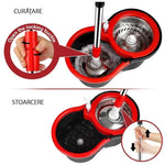 Set mop rotativ și găleată cu stoarcere din oțel, 5 rezerve - 6