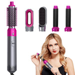 Set Perie Termică 5 în 1, Uscător, Ondulator și Perie Rotativă, 1000W - 1