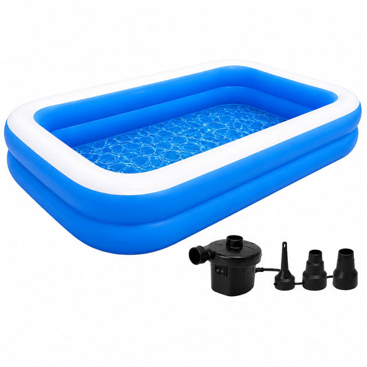 Set Piscină Gonflabilă de Familie 200x120 cm + Pompă Electrică Inclusă - 1