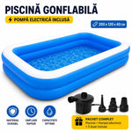 Set Piscină Gonflabilă de Familie 200x120 cm + Pompă Electrică Inclusă - 2