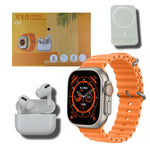 Smartwatch cu Apel Bluetooth și NFC, Pachet Combo 3-în-1 (Cască + Baterie), Portocaliu - 2