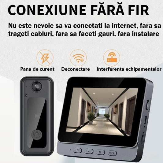 Sonerie video inteligentă fără fir, ecran IPS 4.3" și cameră 8MP - 2