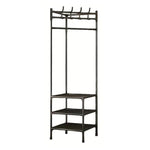 Suport de Colț Pentru Haine, Negru, 3 Rafturi, 4 Cârlige, 185 cm - 6