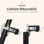 Suport Haine Metalic cu 2 Bare, 50kg, 150x110 cm, Negru - 3