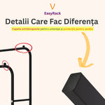 Suport Haine Metalic cu 2 Bare, 50kg, 150x110 cm, Negru - 6