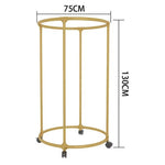 Suport Rotund Pentru Haine, Oțel Inoxidabil, Auriu, 130cm, Cu Roți - 5