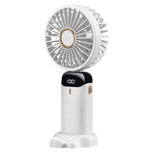 Ventilator Ultra Portabil 3 în 1, Ecran LCD, 5 Viteze, Alb - 2