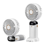 Ventilator Ultra Portabil 3 în 1, Ecran LCD, 5 Viteze, Alb - 3