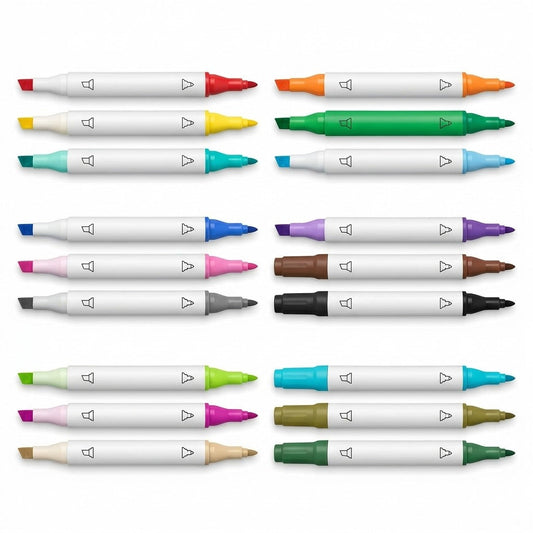Set 18 markere cu doua capete