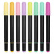 Set 8 markere brush cu două capete, culori macaron, vârf pensulă și vârf fin