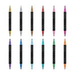 Set 12 carioci cu sclipici cu doua capete