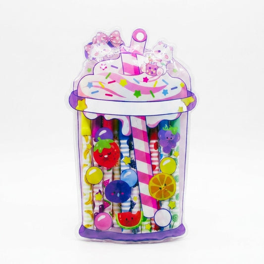 Husita cu fermoar in forma de pahar de milkshake