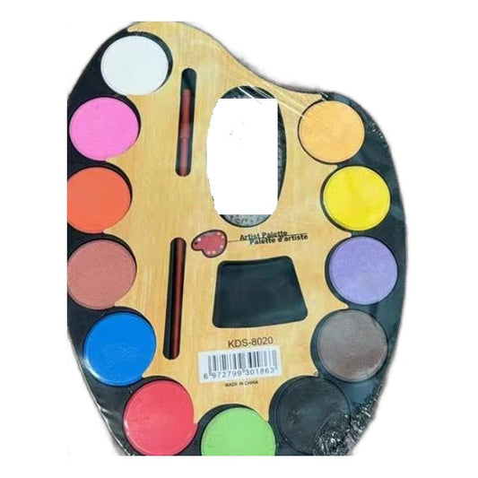 Paleta de pictor cu 12 acuarele si 2 pensule — Varianta 2
