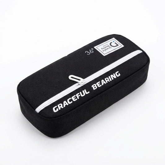 Penar textil cu fermoar, model Graceful Bearing — Negru