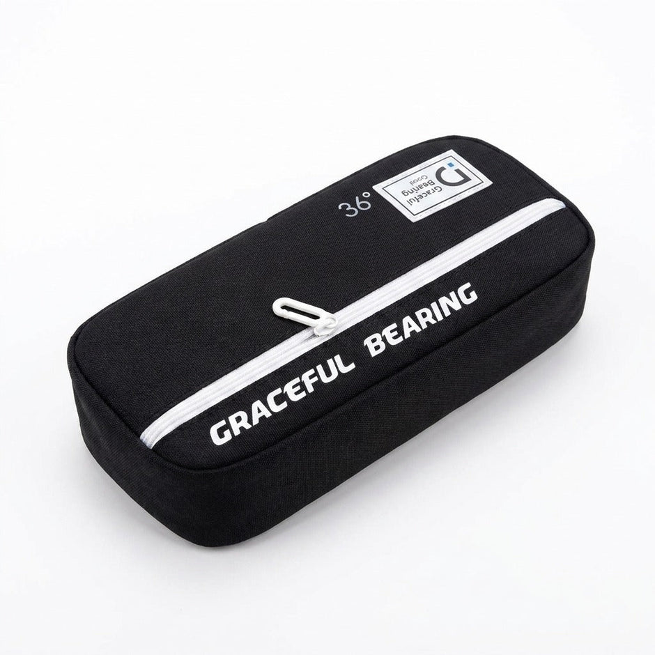 Penar textil cu fermoar, model Graceful Bearing — Negru