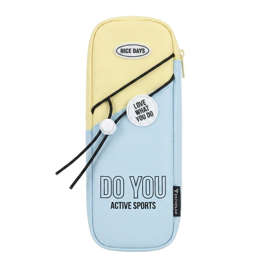 Penar textil in doua tonuri, cu snur, Yescholar — Galben cu bleu
