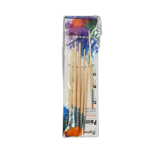 Set pensule cu maner de lemn, varfuri asortate — Set pensule