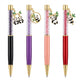 Set 4 pixuri cu breloc panda, corp metalic cu cristale