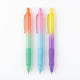 Set pixuri cu gel 0.7 mm, degrade pastel, 3 modele, mecanism cu buton